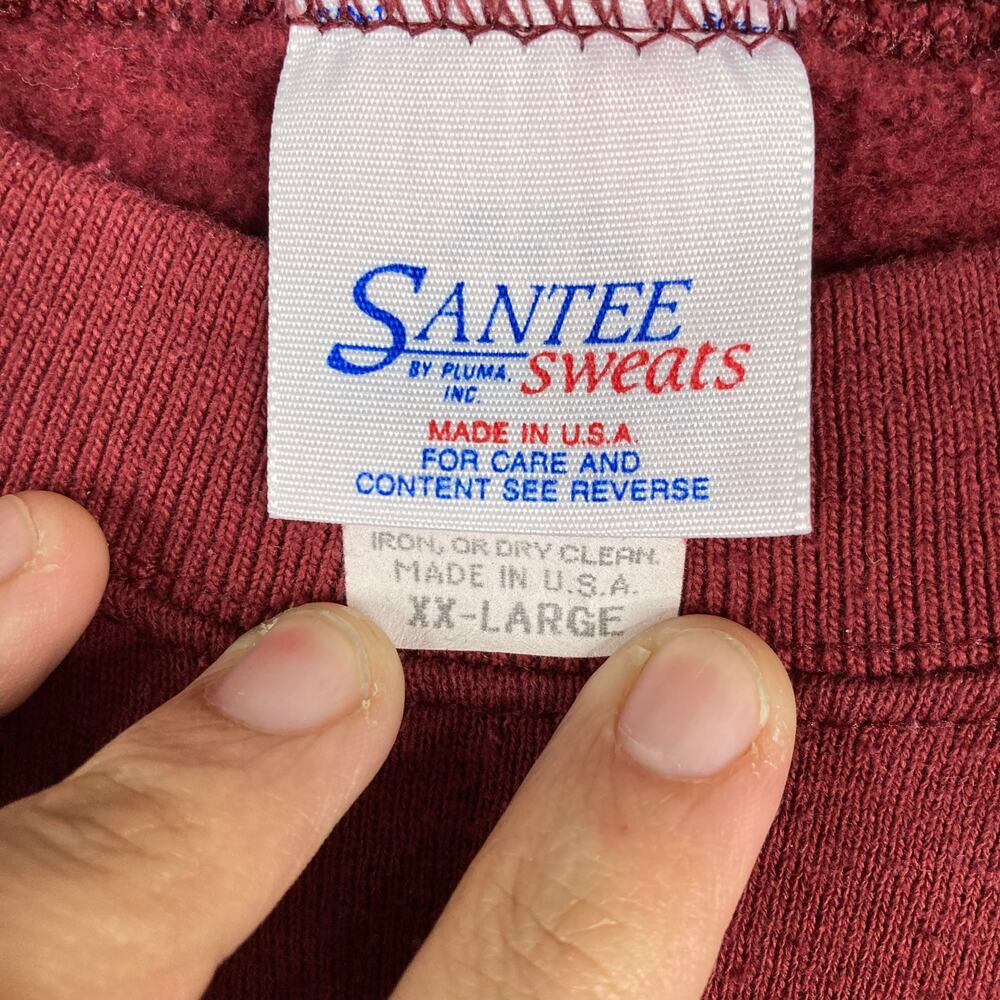 Santee Sweatshirt Mens 2XL Red Anna Ohio World Class USA Made Crewneck‎ Vintage - Picture 3 of 8